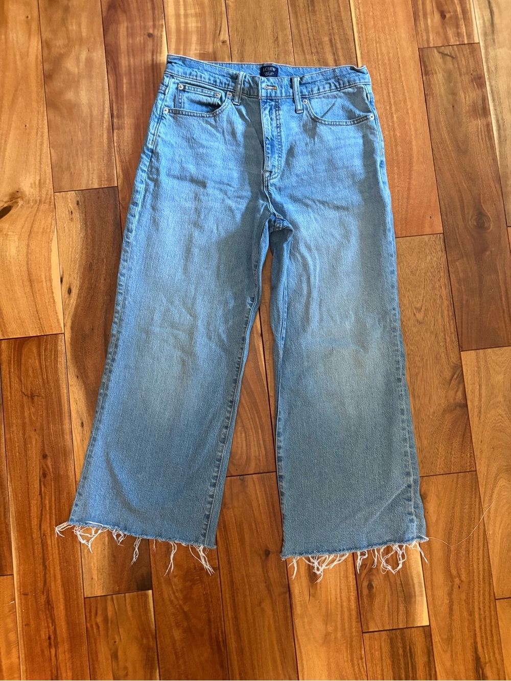 J.Crew 30 Wide-Leg Crop Jeans in mid Blue Denim